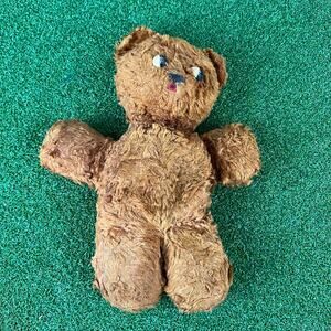 Vintage Primitive Teddy Bear Plush 12" Well Loved Distressed Old Stuffed Toy